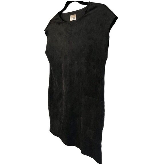 Wilfred Free Aritzia Nori Dress XS Oversize Black Vegan Suede Shift Minimalist - Picture 4 of 11